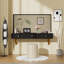 Tablette flottante 47 po avec tiroir, coiffeuse murale polyvalente, bureau, table flottante pour chambre à coucher, salle de bain, coiffeurs, noir et doré