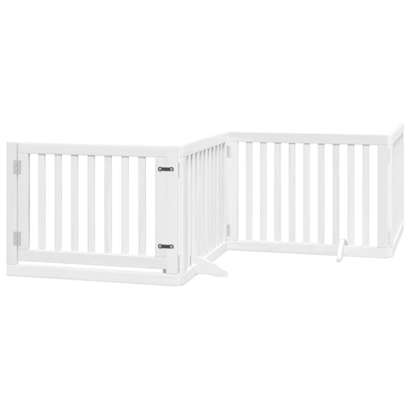Garlan Solid Wood Dog House Door, White, 60cm H x 480cm W x 2cm D