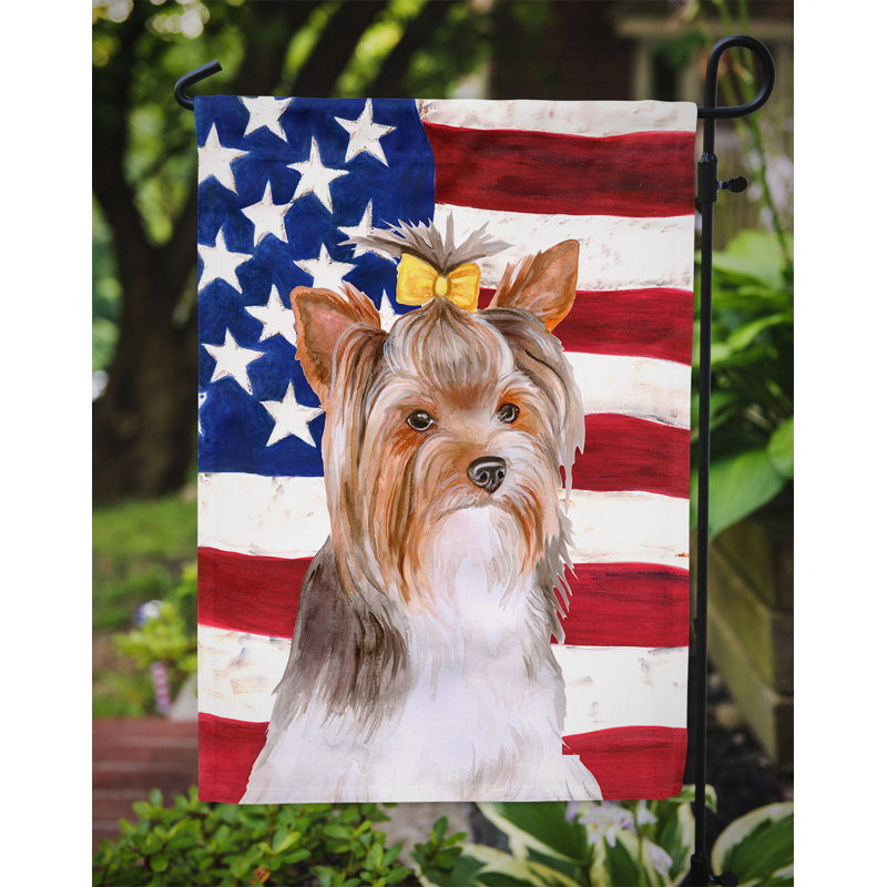 2 côtés en polyester de 2 côtés american drapeau de jardin, Pointer anglais