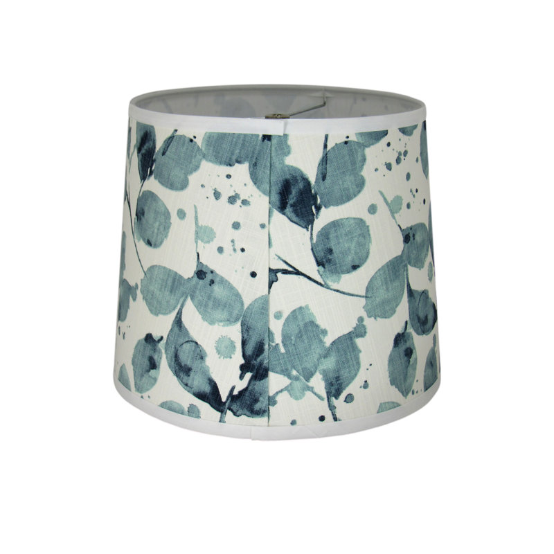 Blue Floral Print Lamp Shade, 11" H x 14" W x 14" D