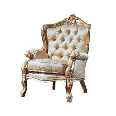 European-style Court Solid Wood Chair Upholstered Armchair