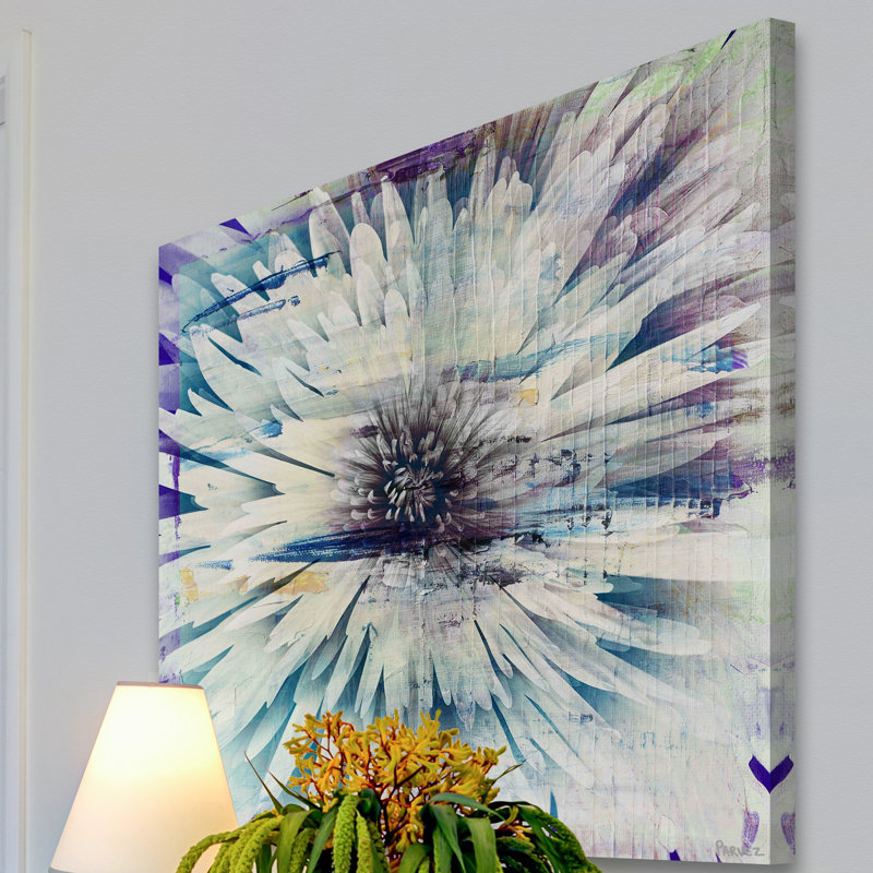 « white burst fleuri » par parvez taj,, reproduction d’art sur toile tendue, H 18 po x l 18 po x P 1,5 po