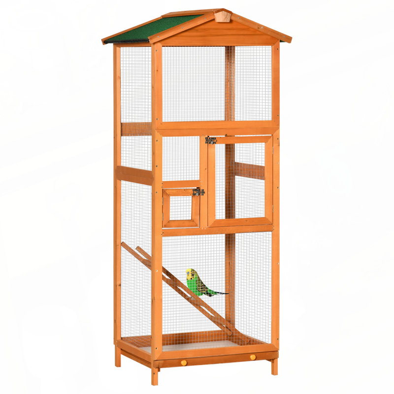 Cage à oiseaux en bois pour perroquet PawHut