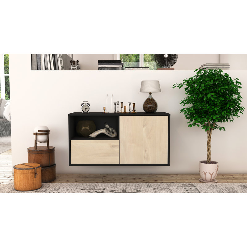 Haimes Unfinished Floating TV Stand, Cedar