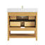 Ensemble de meuble-lavabo sous-comptoir simple 36 po avec plateau en pierre reconstituée blanche Nelson-658965228