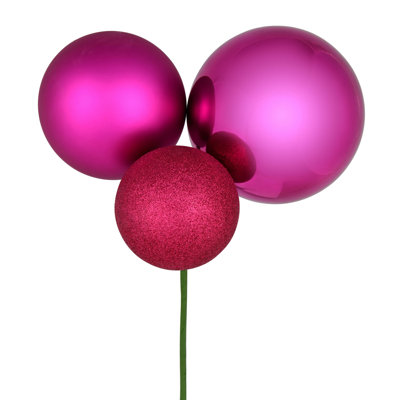18" Ball Ornament Christmas Pick, 2 per Bag