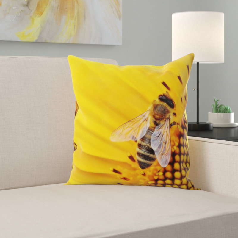 Coussin décoratif fleur soleil