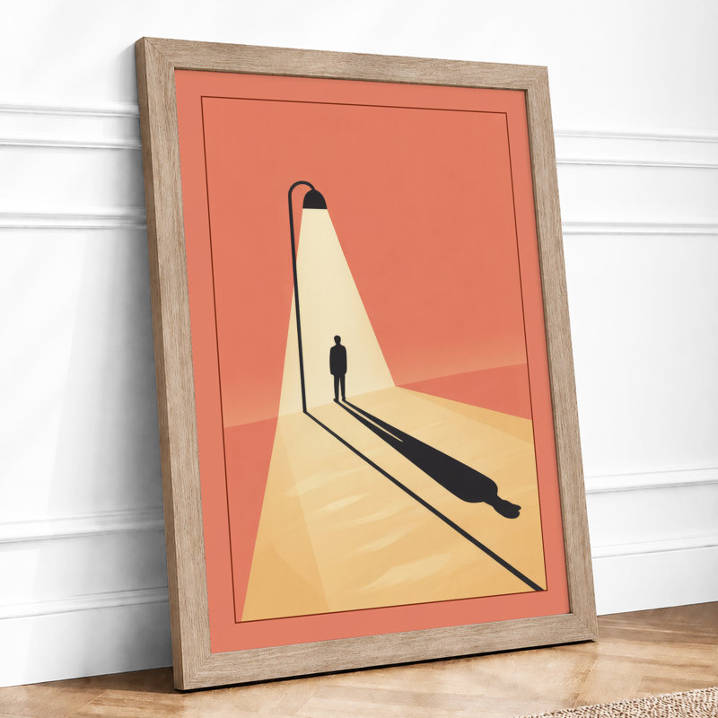 Figure Under Lamplight Modern - Print, Oak, A3 - 42.0 x 29.7 cm
