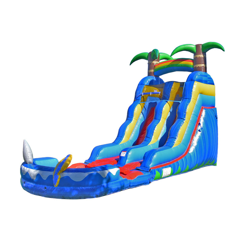 Glissade d'eau HeroKiddo 15 pi de qualité commerciale (avec piscine et souffleur)