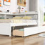 Lit double avec bibliothèques en forme de L et agencement soigné en blanc - Tiroirs de précision pour chambre à coucher, Modern Essential