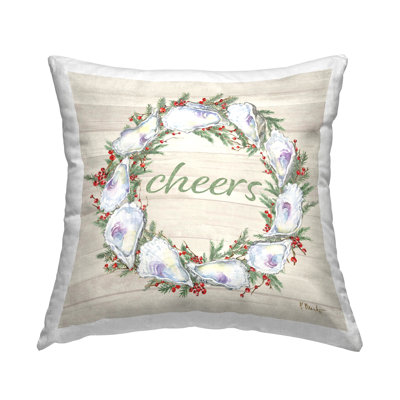 Coussin Stupell Industries Shells & Holly Cheers Design par Paul Brent
