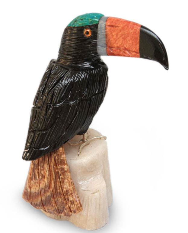 Figurine Rhames Toucan Onyx et Jasper