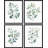 " Green Leaves Plants " 4 - Pieces-97782556-97782559