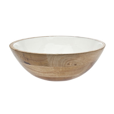 Bol à salade en bois et émail Edica Lathey