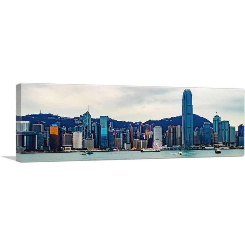 " Hong Kong China Skyline ", 12" H x 36" W x 1.5" D