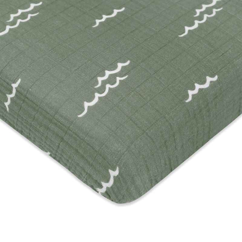 Ocean Waves Muslin Mini Crib Sheet