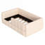 Lit de jour minimaliste rembourré en velours pour tout-petit avec garde-corps amovibles, convient aux matelas standard pour tout-petits américains, beige chaud