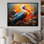 Orange Pelican Coastal Geometric II - Animals Canvas Wall Art