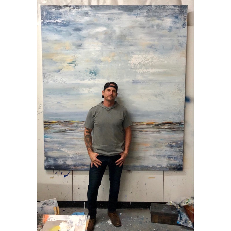 Abstract Print by John Beard, 20" H x 20" W x 1" D, Unframed