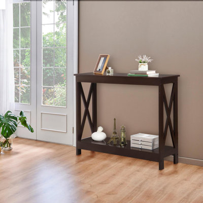 2-Tier Narrow Console Table for Entryway/Hallway/Living Room