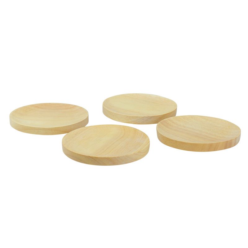 Assiettes à vin en bois 4,5 po