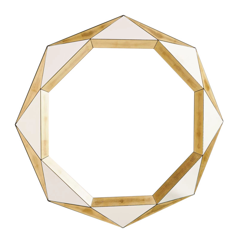 Julia Buckingham Faceted Gold Leaf Oversized Mirror 44.5"