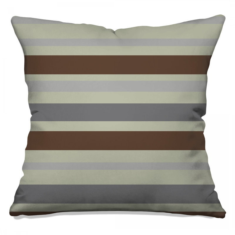 Brown Gray Stripes Double Sided Throw Pillows, 26 x 26 inches