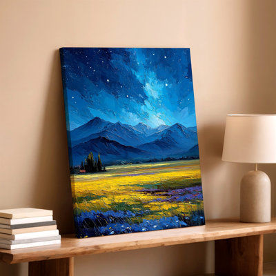 Bleu pieuvre espace galaxie océan nautique créature impression sur toile, bleu, paysage naturel, décoration murale décorative pour salon chambre bureau, salon chambre bureau décoration