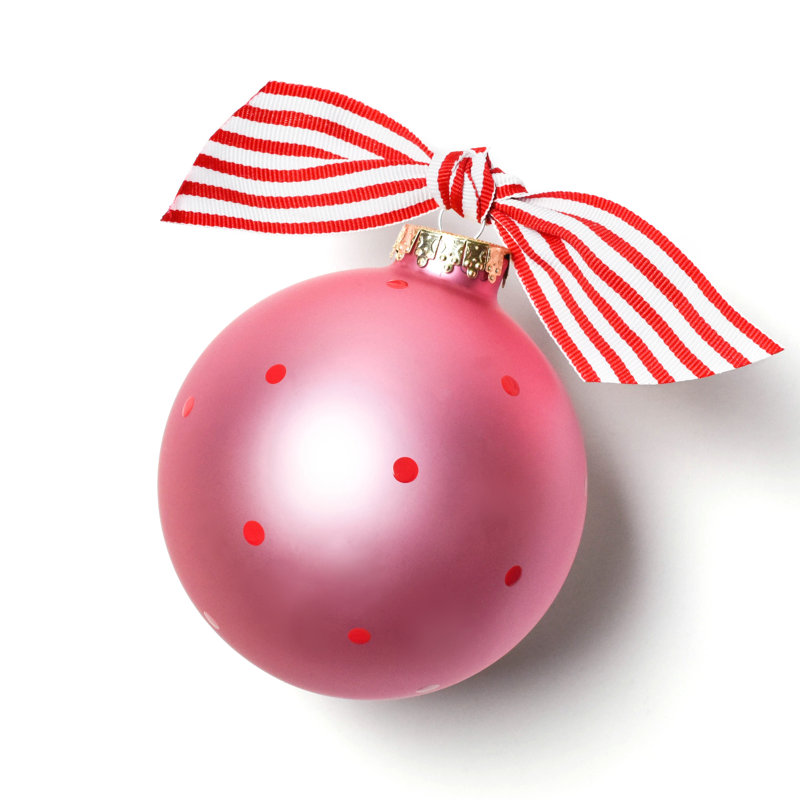 Ornement boule de verre my first christmas, Rose