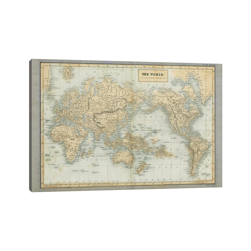 The World Map Neutral by Wild Apple Portfolio - Wrapped Canvas Gallery-Wrapped Canvas Giclée, 152.5 cm H x 101.5 cm W