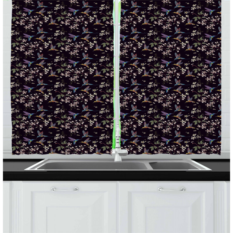 Rideau de cuisine en fleur de cerise