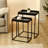 Avron Metal Nesting Table for Living Room Furniture, Modern Nest of End Table, Side Tables with Glass Top