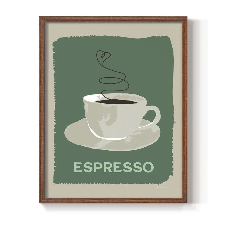 «Modern Coffee IV», reproduction encadrée - bois massif, Brun, H 28 po x l 22 po