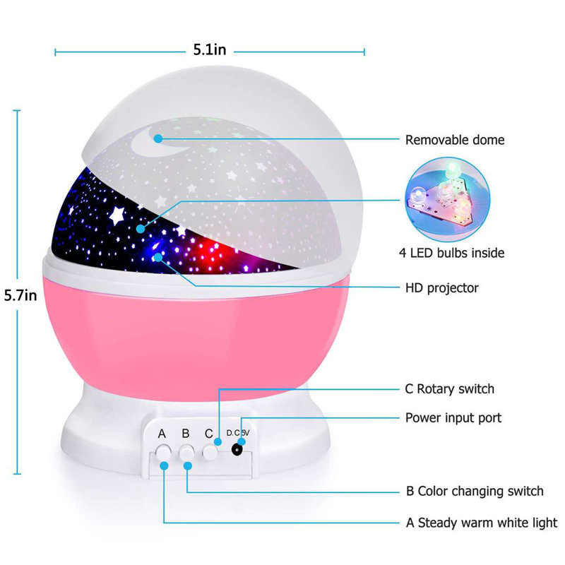 Galaxy Night Light, Pink