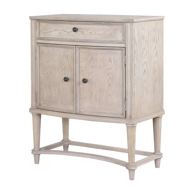 Corma 33.6" W 2 - Door Bar Cabinet in Antique White