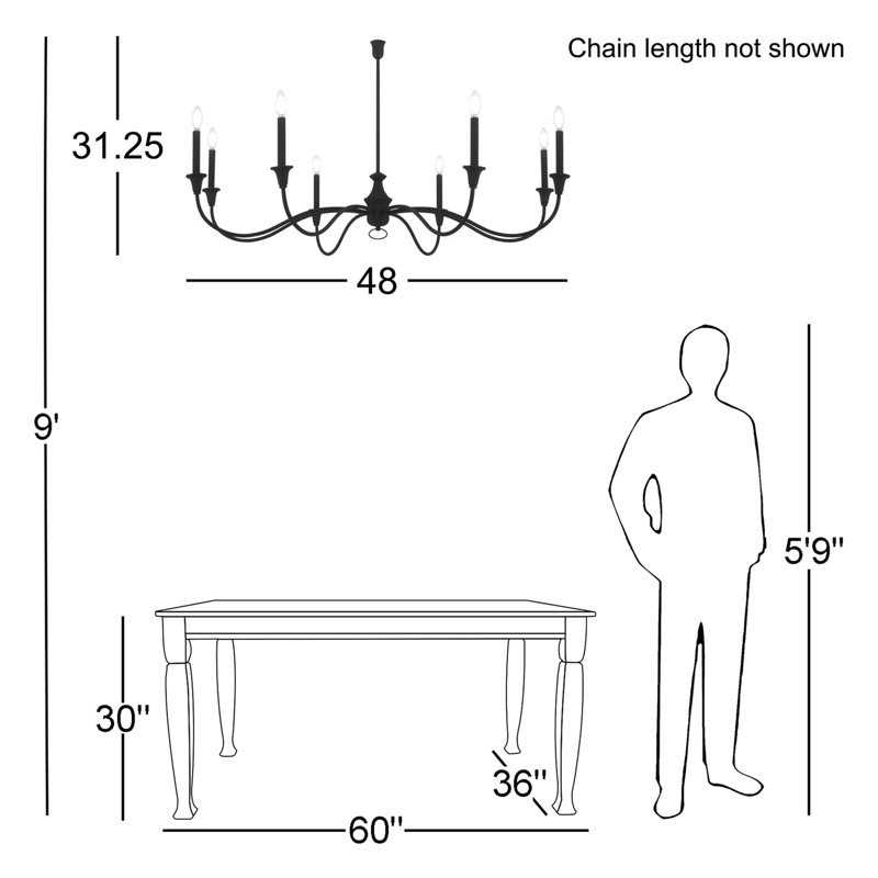 8 - Light Dimmable Empire Chandelier