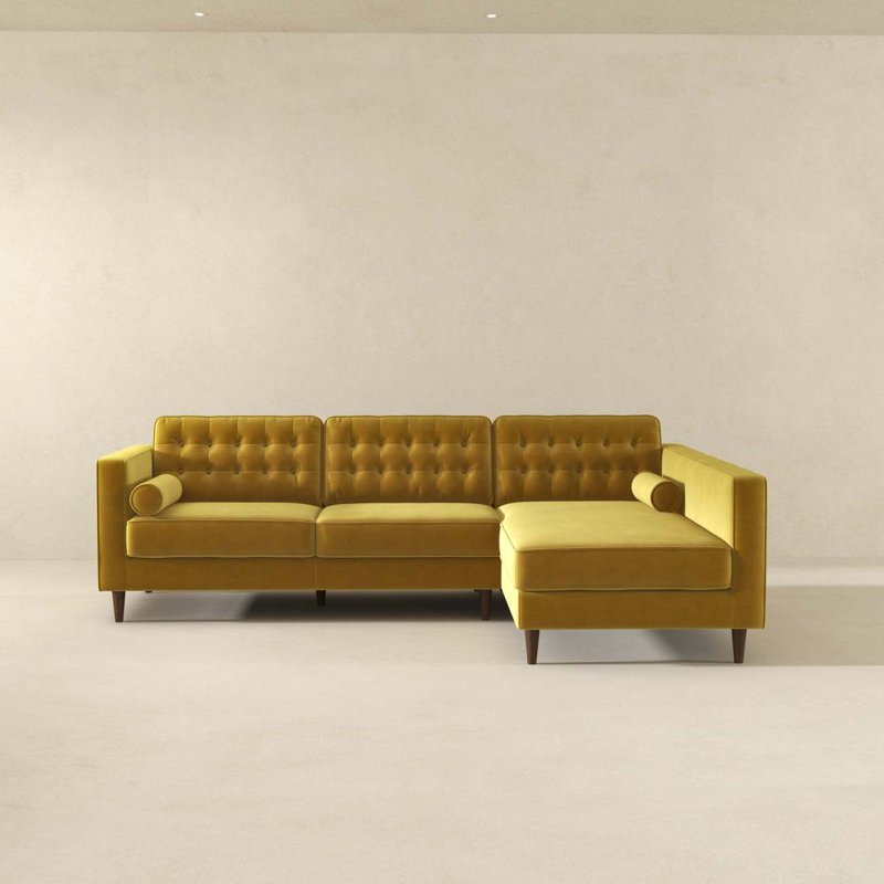 Canapé Moderne, Velours jaune