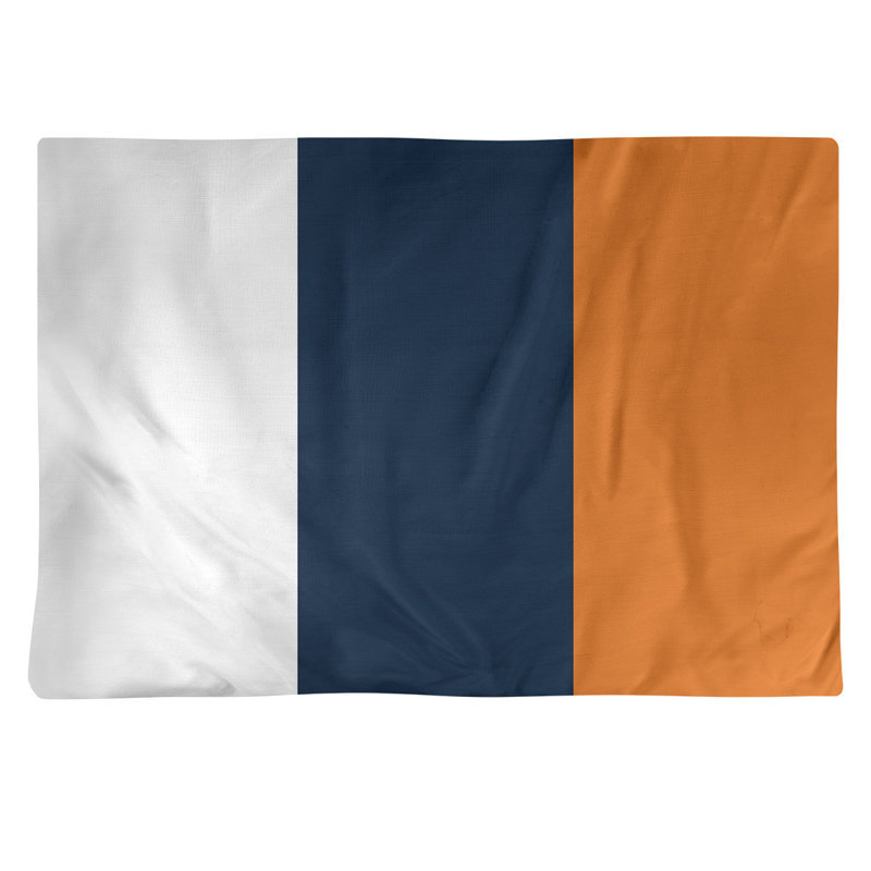 Striped Rectangle Placemat, White/Blue, Cotton Twill