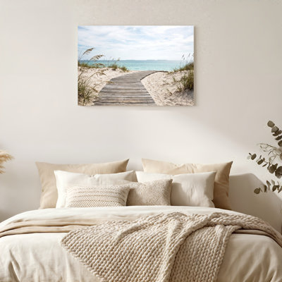 Art mural sur toile Gallery Wrap pour le salon, la chambre à coucher, le bureau ou le vestibule - décoration murale décorative avec chemin de plage