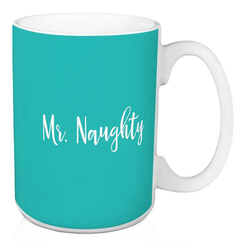 Grande tasse à café mr. naughty Gulley, Bleu sarcelle