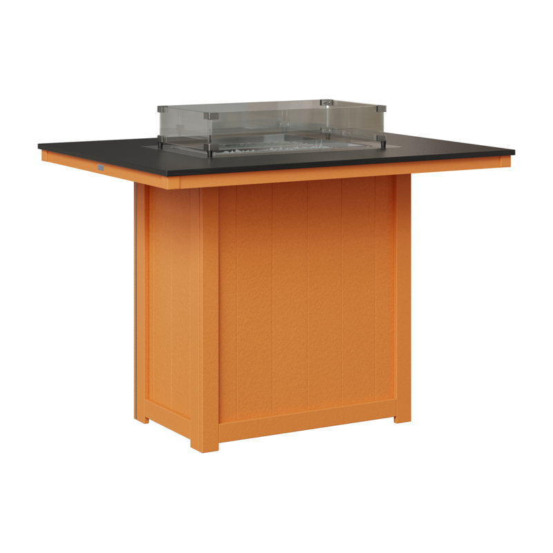 Foyer de table berlinois Donoma, H 39 po x l 41 po x P 54 po, Plateau martelé noir avec base orange mangue