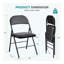 Ensemble de 4 chaises pliantes, chaises pliantes rembourrées en cuir, chaises pliantes robustes en métal, pour la maison, le bureau, le pair, paquet de 4-1274637784