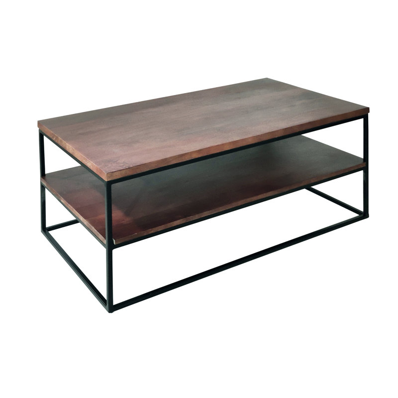 Timko Frame Coffee Table with Storage, Walnut