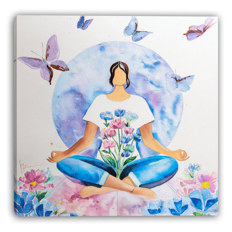 «Lotus Mind», art mural sur toile tendue, 20 po L x 20 po H x 1,5 po P