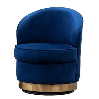 Fauteuil moderne en velours bleu avec pivot - expérience confortable avec fonction pivotante