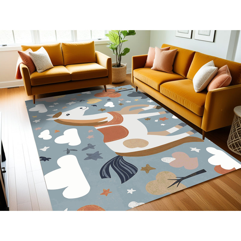 Tapis pour enfants 6 animaux Ginza, Rectangulaire 2 pi x 3 pi