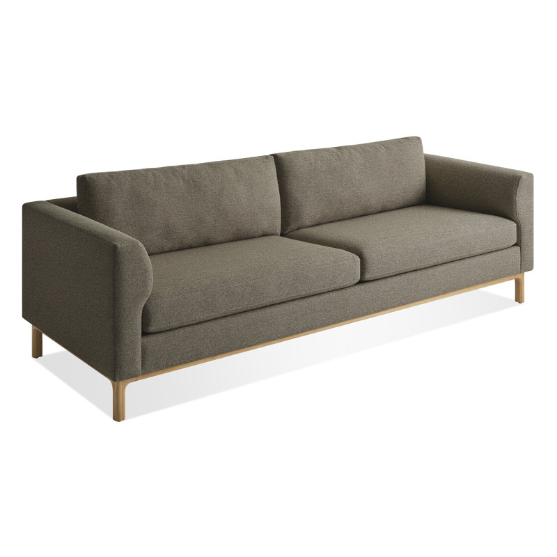 Guide Sofa, 31" H x 96" W x 36" D, White Oak, Coffee Velvet Polyester Blend