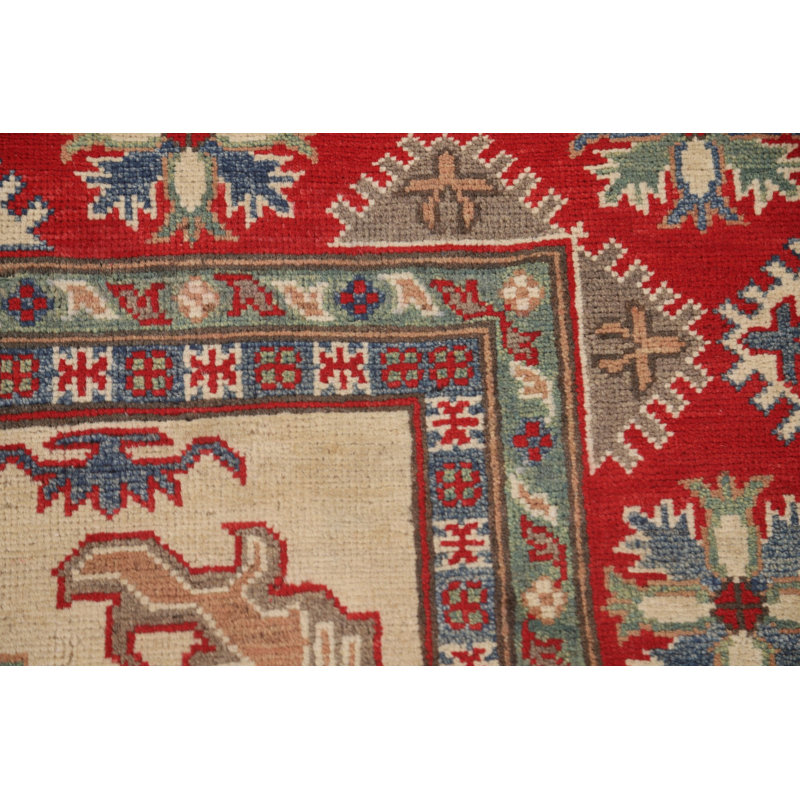 Tapis oriental géométrique Kazak 5 x 7
