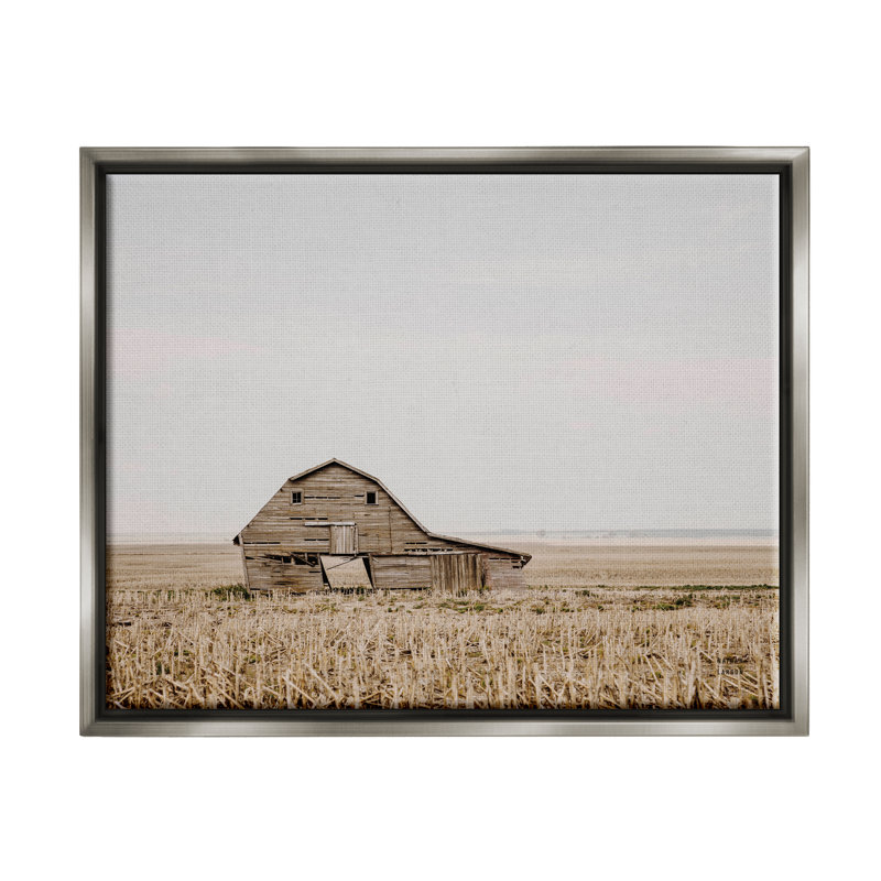 Ranch Barn, reproduction d'art sur toile, Cadre flottant gris lustré, H 17 po x l 21 po x P 1,7 po