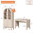 2 Piece Office Set, 47" Modern Executive Desk With Charging Station And Drawers & 71"H Tall 5-Tier Arched Bookcases With Glass Door For Living Room, Bedroom, Home Office-498026662-498026660